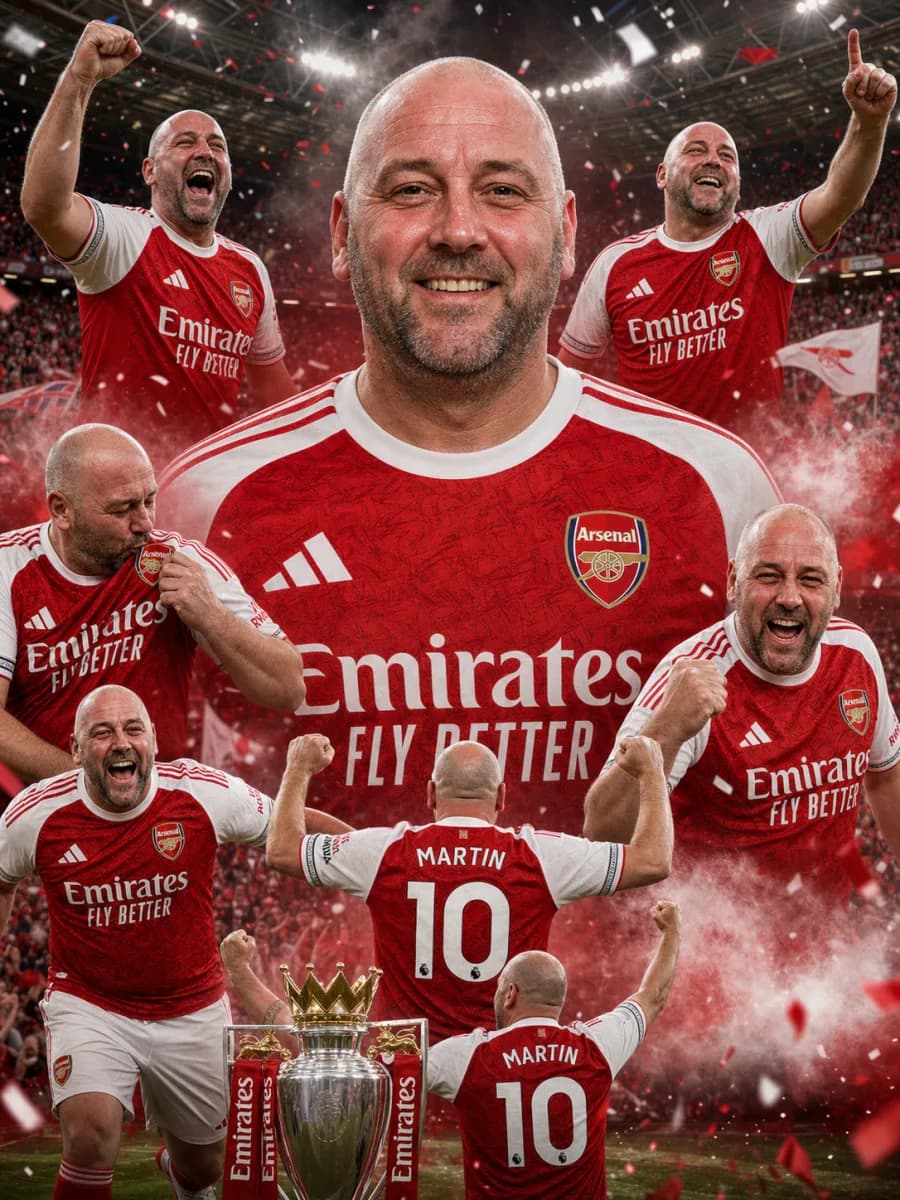 Arsenal fan celebration poster