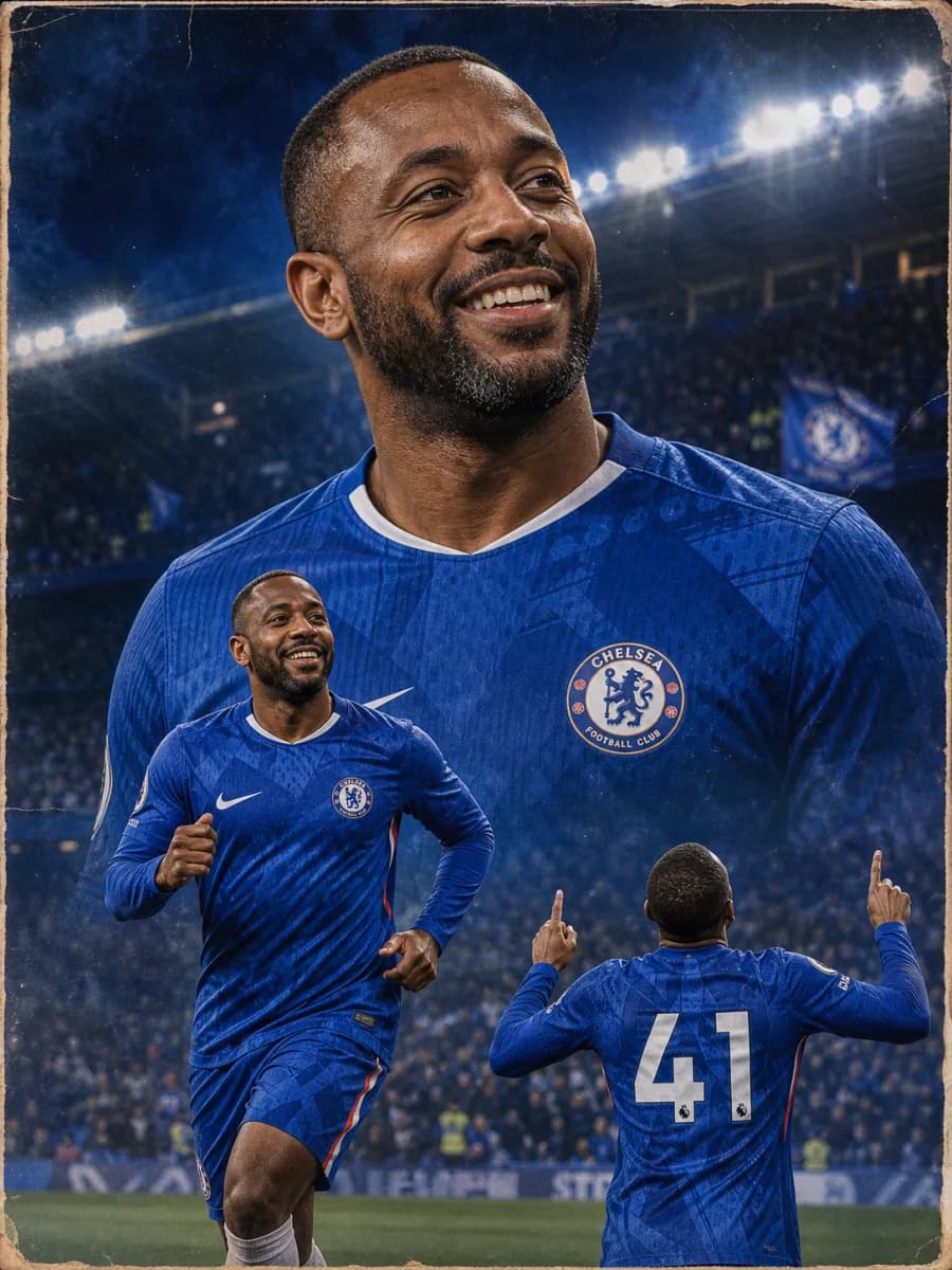 Chelsea fan celebration poster