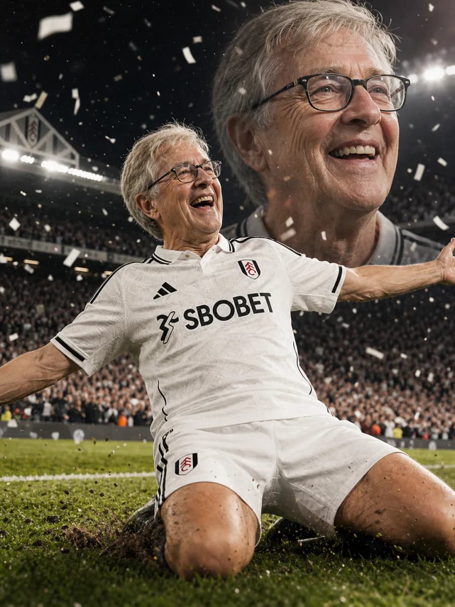 Fulham fan celebration poster
