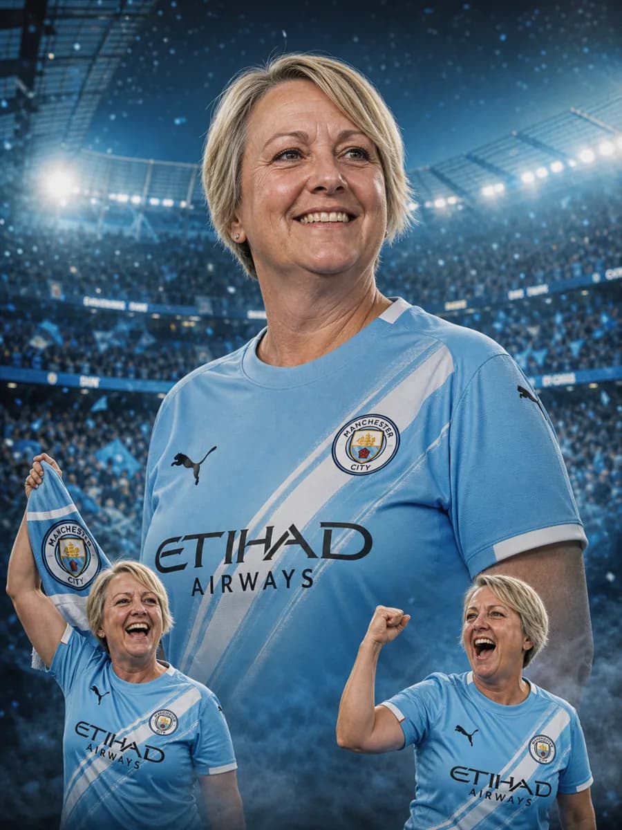 Manchester City fan celebration poster